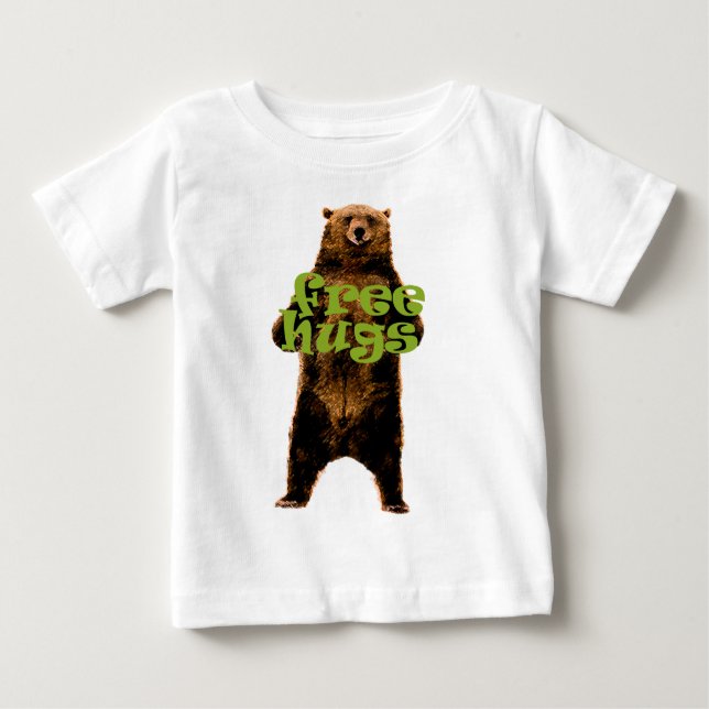 Camiseta De Bebé diseño de oso de abrazos bonitos y cariñosamente l (Anverso)