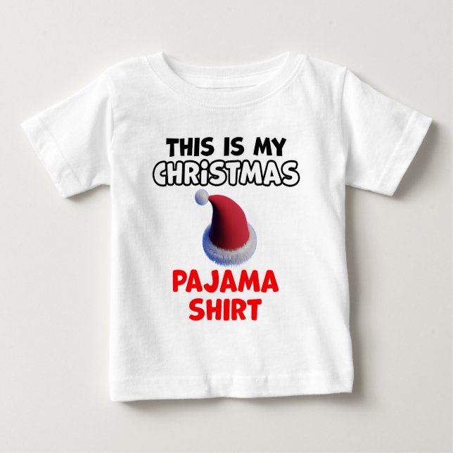 Camiseta De Bebé Diseño de Pajama para navidades (Anverso)