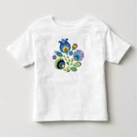 Diseño de papel azul oscuro floral polaco