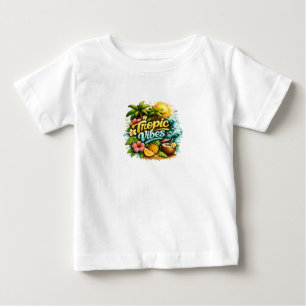 Camiseta De Bebé Diseño de Paraíso Tropical Vibes Tropicales