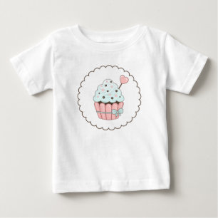 Camiseta De Bebé Diseño de pastel cúbico rosa y azul de menta