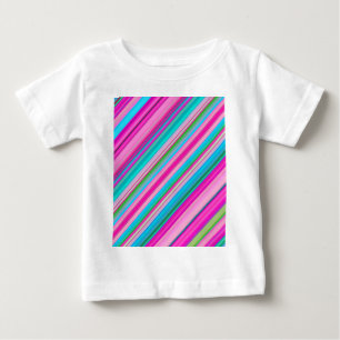 Camiseta De Bebé Diseño de patrón de franja de arcoíris vibrante