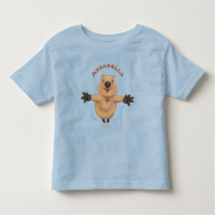 Camiseta De Bebé Diseño de personalizados de quokka saltando feliz