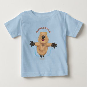Camiseta De Bebé Diseño de personalizados de quokka saltando feliz