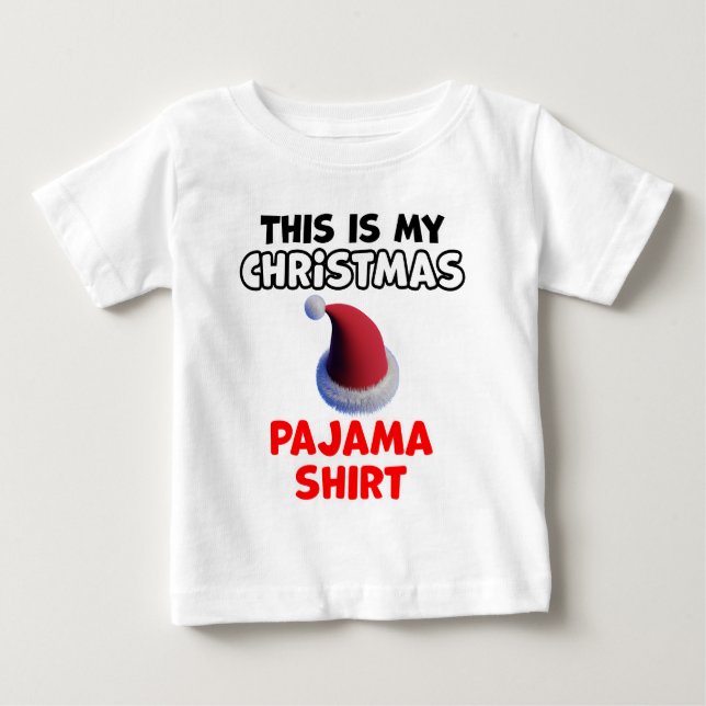 Camiseta De Bebé Diseño de pijama de Navidad  (Anverso)