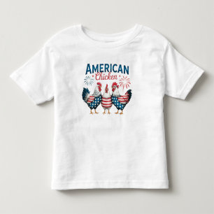 Camiseta De Bebé Diseño de pollo americano patriótico del 4 de juli