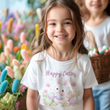 Diseño de primavera de Pascua feliz - Conejito de 
