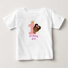 Camiseta De Bebé Diseño de primer cumpleaños de Princesa Rosa