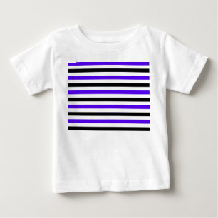 Camiseta De Bebé Diseño de rayas blancas y negras azules