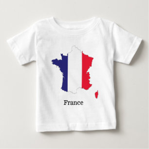 Camiseta De Bebé Diseño de recuerdo con la bandera de Francia en el