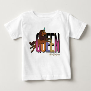 Camiseta De Bebé Diseño de Reina de Afro Unicornio