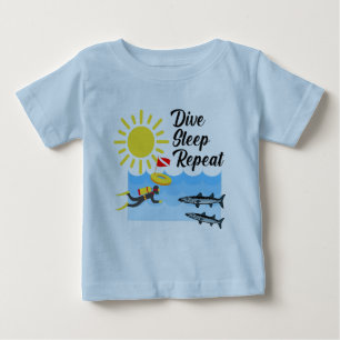 Camiseta De Bebé Diseño de repetición del sueño de buceo - Baby Fin