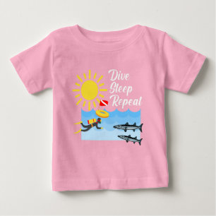 Camiseta De Bebé Diseño de repetición del sueño de buceo - Baby Fin