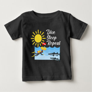 Camiseta De Bebé Diseño de repetición del sueño de buceo - Baby Fin