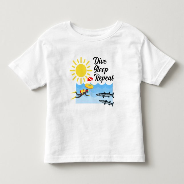 Camiseta De Bebé Diseño de repetición del sueño de buceo - Todler F (Anverso)