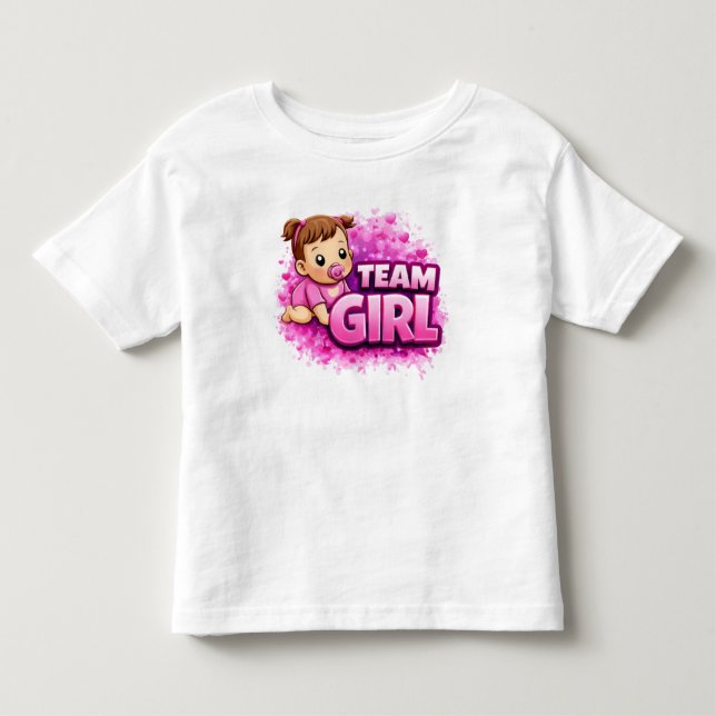 Camiseta De Bebé Diseño de salpicadura de Team Girl y Team Boy (Anverso)
