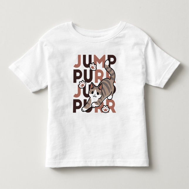 Camiseta De Bebé Diseño de salto de gato lúdico - Grabación de Pun  (Anverso)