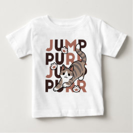 Camiseta De Bebé Diseño de salto de gato lúdico - Grabación de Pun 