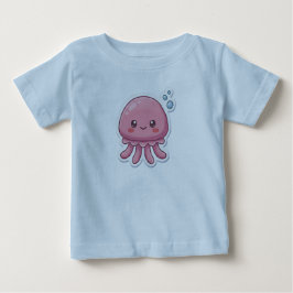 Camiseta De Bebé Diseño de Sticker de Medusa Rosa Kawaii Lindo - Fe