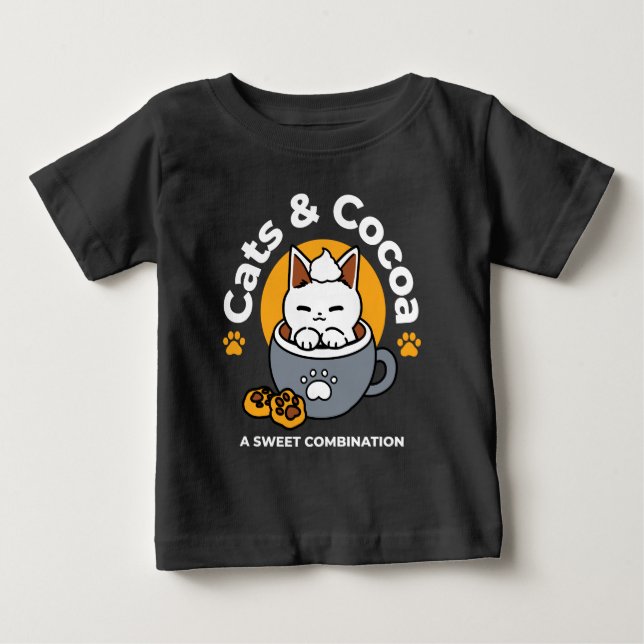 Camiseta De Bebé Diseño de tazas navideñas con acogedoras galletita (Anverso)