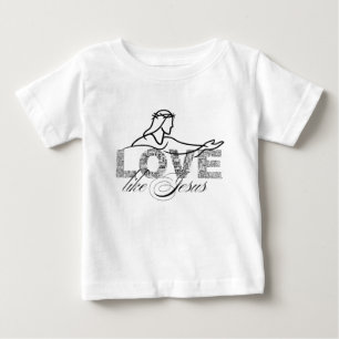 Camiseta De Bebé Diseño de tipografía cristiana Ama como Jesús