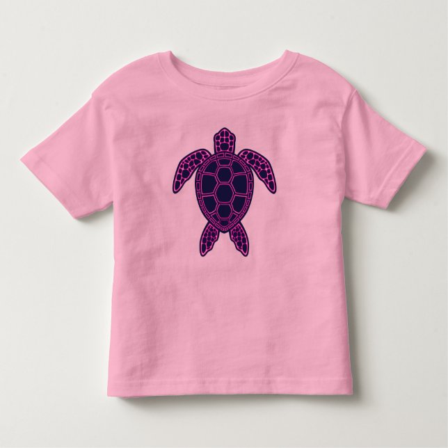 Camiseta De Bebé Diseño de tortuga marina de neón verde (Anverso)