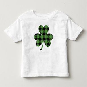 Camiseta De Bebé Diseño de trébol de shamrock de cuadros de búfalo