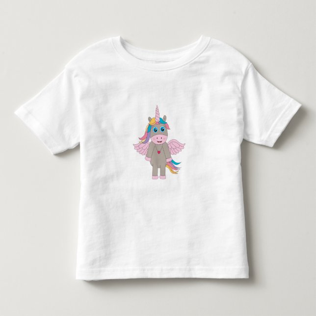 Camiseta De Bebé Diseño de unicornio arco iris (Anverso)