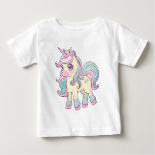 Camiseta De Bebé Diseño de Unicornio Pastel – Unicornio de Dibujos