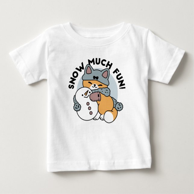 Camiseta De Bebé Diseño de vacaciones de invierno para gato con nie (Anverso)