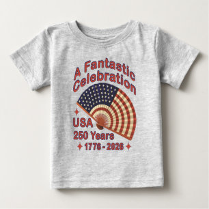 Camiseta De Bebé Diseño de ventilador patriótico de 250 años de EE.