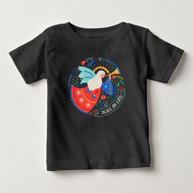 Camiseta De Bebé Diseño del Ángel de la Paz en la Tierra (Anverso)