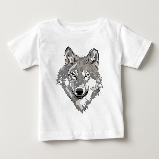 Camiseta De Bebé Diseño del lobo gris (Anverso)