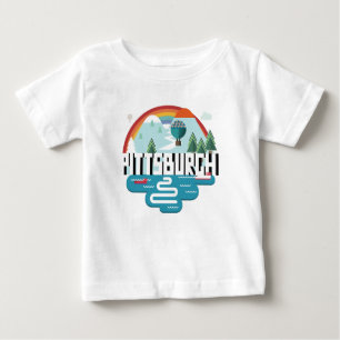 Camiseta De Bebé Diseño del paisaje urbano de Pittsburgh,