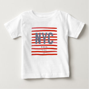 Camiseta De Bebé Diseño del rojo de NYC el , blanco y azul