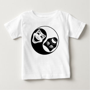 Camiseta De Bebé Diseño del teatro Yin Yang - Máscaras de comedia y