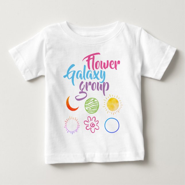 Camiseta De Bebé Diseño delgado del grupo de galaxias de flores (Anverso)