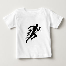 Camiseta De Bebé Diseño Deportivo Silueta de Corredor Veloz