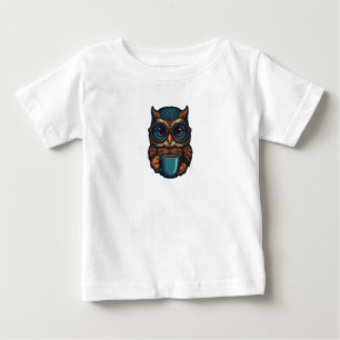 Camiseta De Bebé Diseño divertido de "Aluña Cuta con Café"