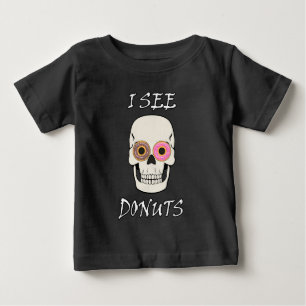 Camiseta De Bebé Diseño divertido de calavera con 'Veo Donas'