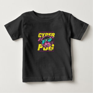 Camiseta De Bebé Diseño divertido de pug de perro en Cyber Pug 202