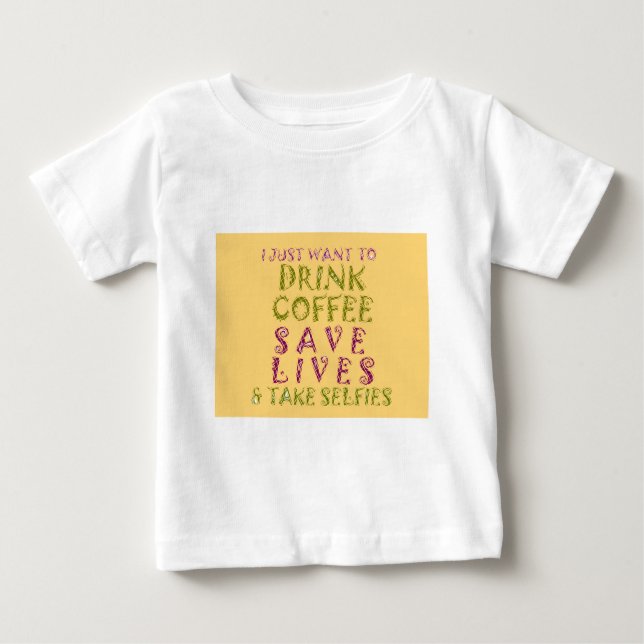 Camiseta De Bebé Diseño divertido de selfies del café (Anverso)