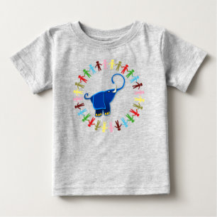 CAMISETA DE BEBÉ DISEÑO ELEFANTE AZUL