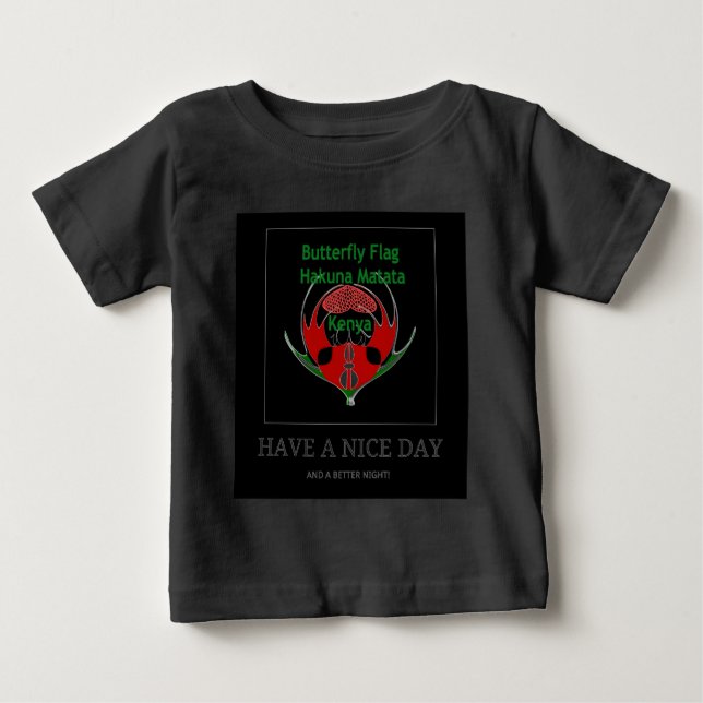 Camiseta De Bebé Diseño Escudo keniano: Bandera de mariposa. (Anverso)