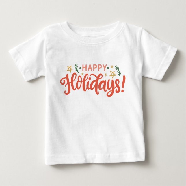 Camiseta De Bebé Diseño festivo feliz de vacaciones (Anverso)