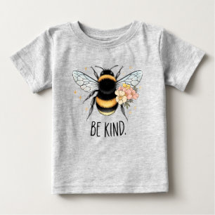 Camiseta De Bebé Diseño Floral Amable Abeja Lindo Inspirador