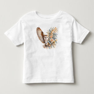 Camiseta De Bebé Diseño floral de búho acuarela PNG aves flores