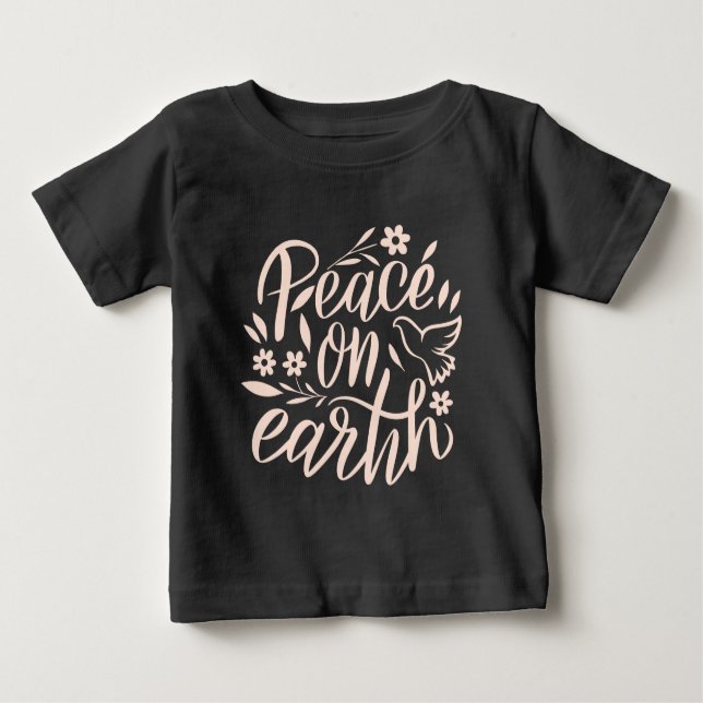 Camiseta De Bebé Diseño floral de la paz en la Tierra (Anverso)