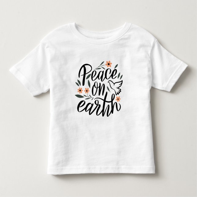 Camiseta De Bebé Diseño floral de la paz en la Tierra (Anverso)