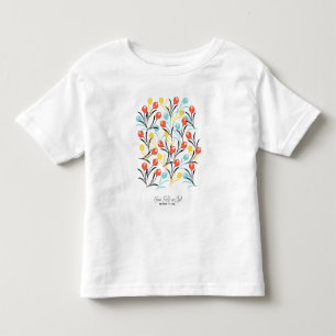 Camiseta De Bebé Diseño floral de patrón vibrante de tulipán en bla